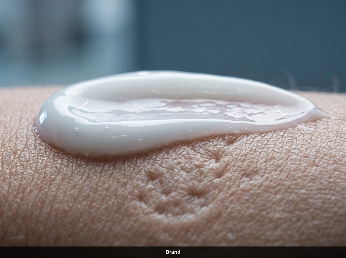 Ein Klecks Creme auf der Haut im Vergleich: Reicht Pflege oder hilft Microneedling vs Creme besser?