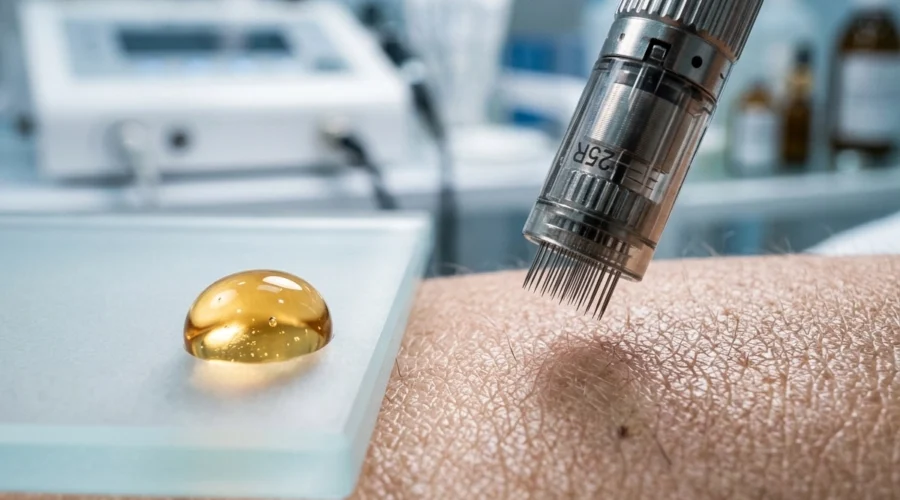 Professionelles Needling Gerät zur Kollagenbildung und um Poren zu verkleinern durch Microneedling.