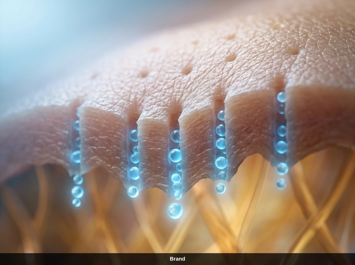 Nahaufnahme der Hautschichten bei der Kollagenbildung durch Microneedling zur Narbenkorrektur.