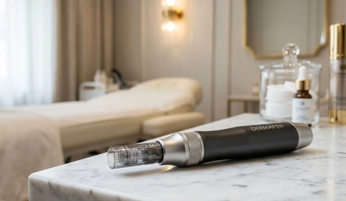 Dermapen für Microneedling in Wien zur effektiven Hautstraffung ohne OP im Kosmetikstudio.