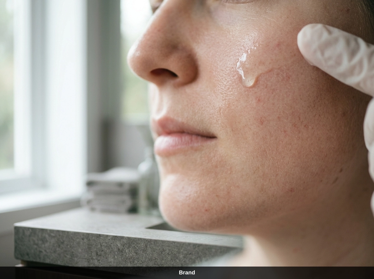 Serumauftrag im Microneedling Ablauf zur Hautregeneration und für ein verbessertes Hautbild.