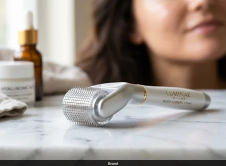 Microneedling-Roller für das Gesicht zur Anti-Aging-Behandlung und für den Kollagenaufbau der Haut.