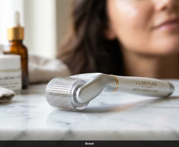 Microneedling-Roller für das Gesicht zur Anti-Aging-Behandlung und für den Kollagenaufbau der Haut.