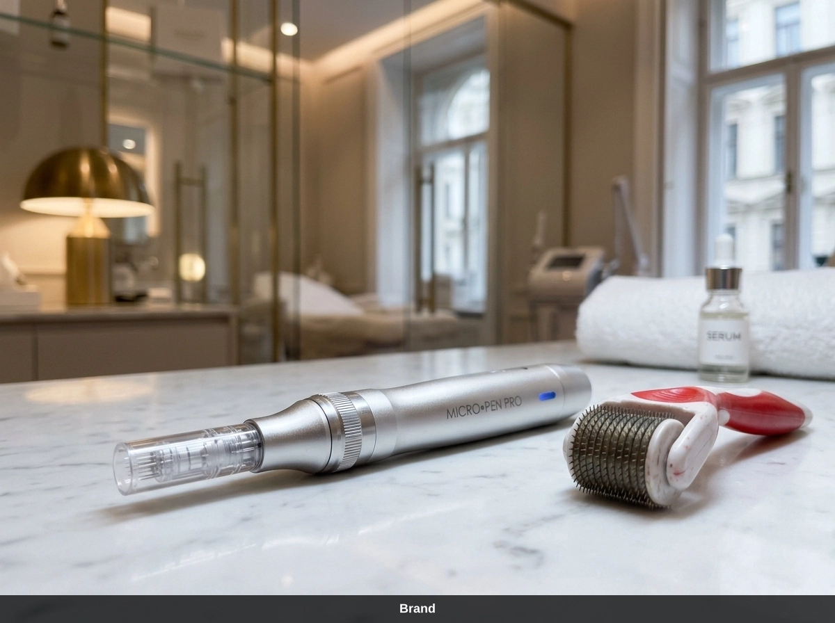Dermapen und Roller für professionelles Microneedling in einem Kosmetikstudio in Wien.