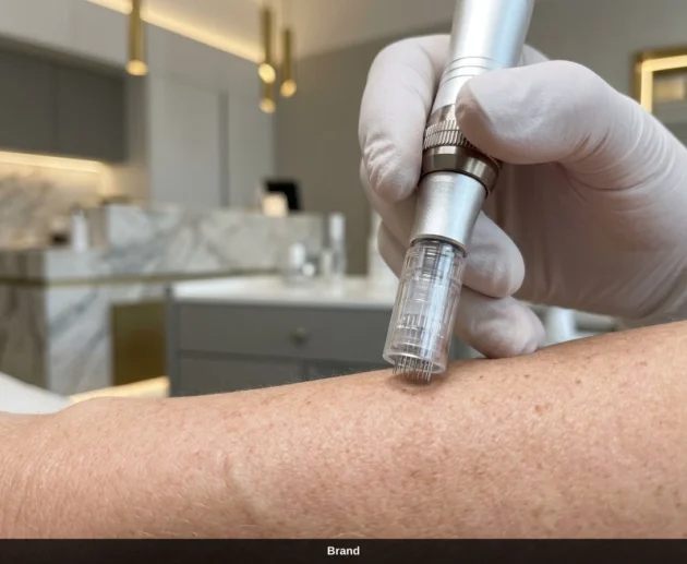 Dermapen Anwendung zur Hauterneuerung in einer Wiener Schönheitsklinik.