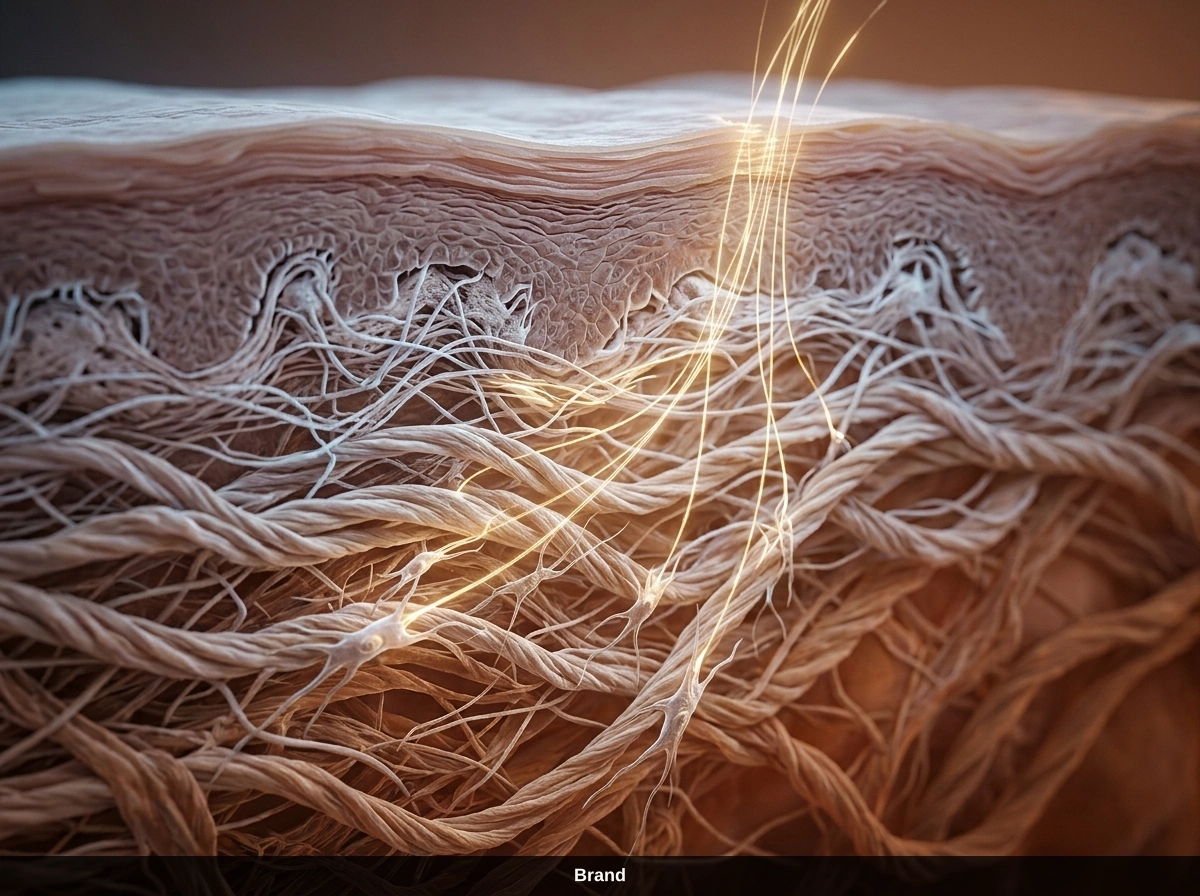 Grafische Darstellung der Microneedling Wirkung für den Kollagenaufbau in der Hautschicht.