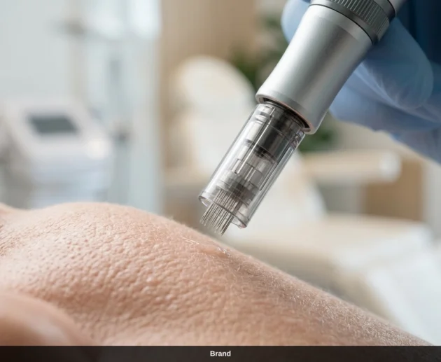 Professionelles Microneedling zur Behandlung von Aknenarben und zur Verbesserung der Hautstruktur.