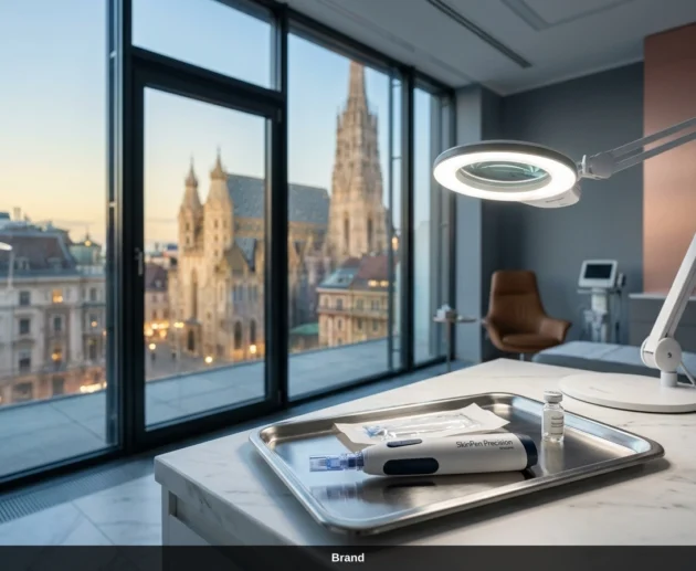 Professionelles Microneedling in Wien mit Blick auf den Stephansdom für Ihre Hautverjüngung.