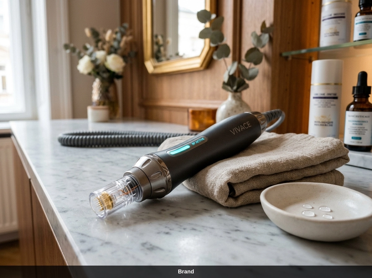 Professionelles Microneedling Gerät für Hauterneuerung in einem Kosmetikstudio in Wien.