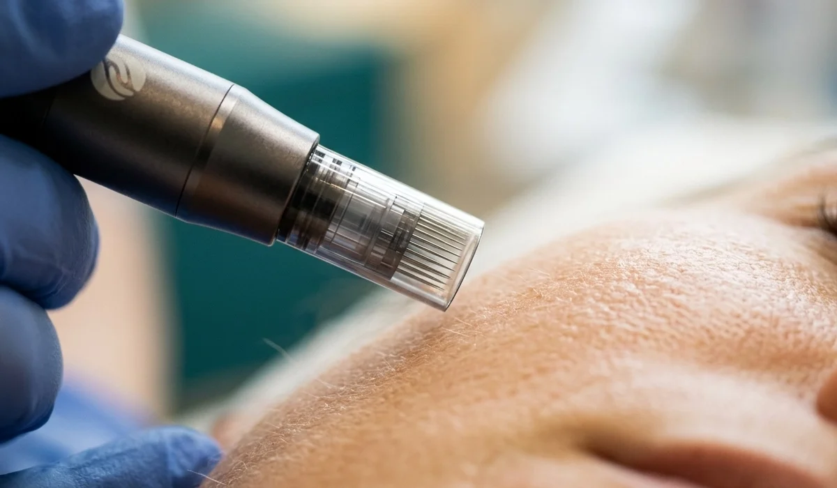 Dermapen Behandlung zur Hautregeneration und um Aknenarben in Wien effektiv zu entfernen.