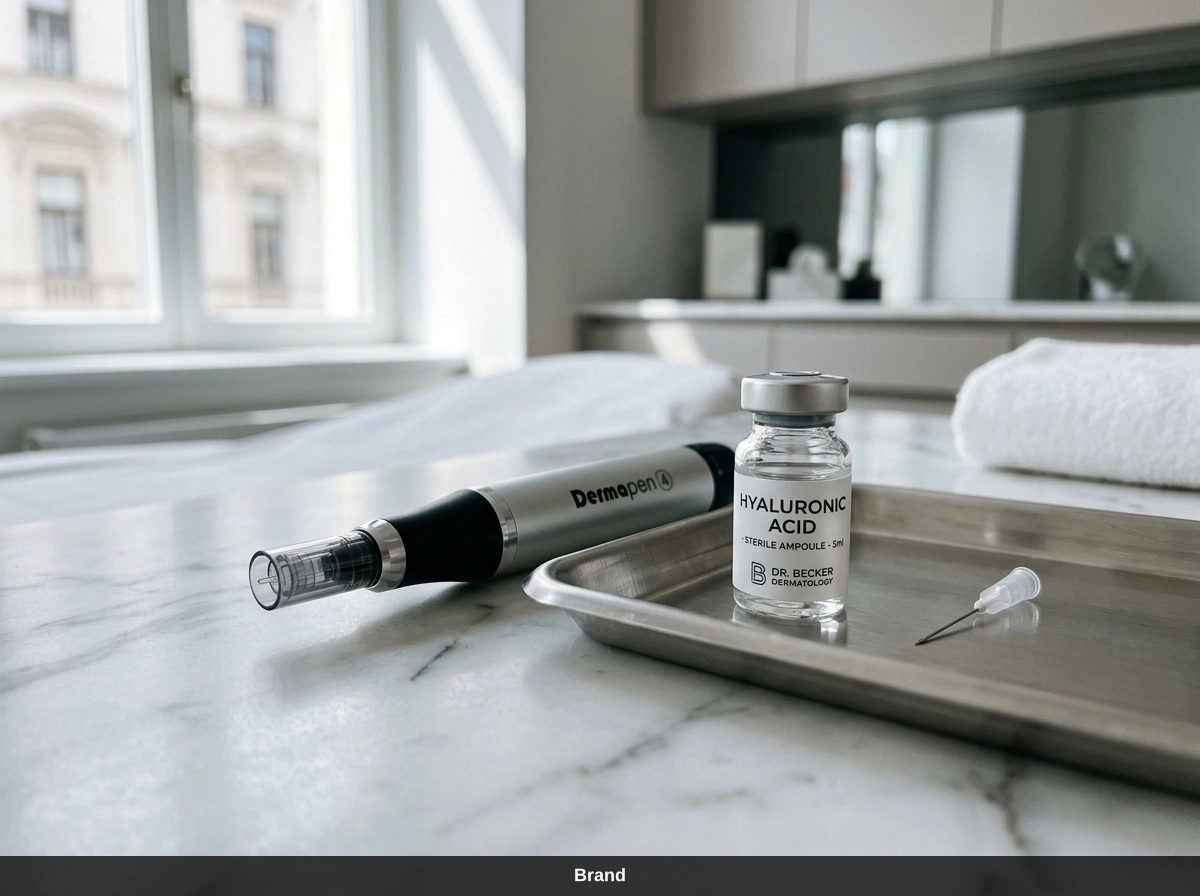 Dermapen Behandlung für medizinische Hautregeneration und Kollagenaufbau in Wien.