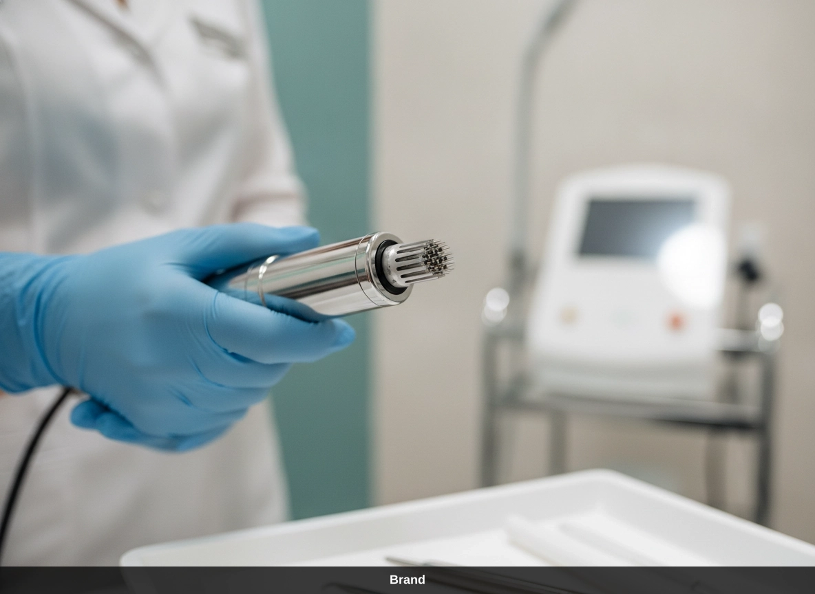 Professionelles Microneedling Gerät für eine Behandlung in Wien zur Verfeinerung des Hautbildes.