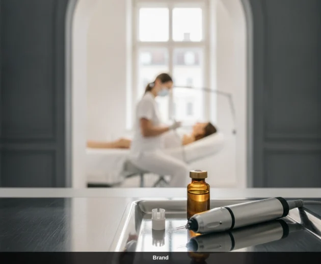 Dermapen Behandlung in einem professionellen Kosmetikstudio in Wien zur Hautverjüngung.