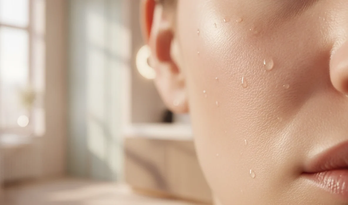 Nahaufnahme einer Haut nach Microneedling in Wien zur Hautregeneration und Porenverfeinerung.