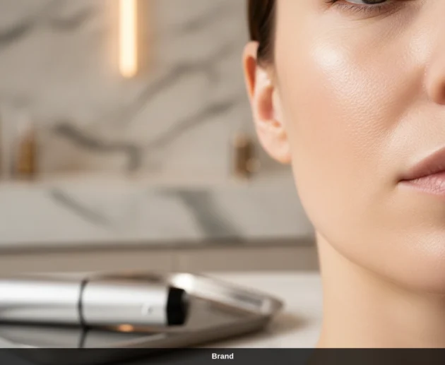 Nahaufnahme einer Frau nach Microneedling in Wien für ein verfeinertes Hautbild.