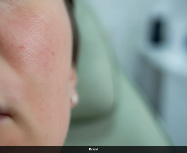 Leichte Rötung nach Microneedling im Gesicht als Teil des natürlichen Heilungsprozesses.