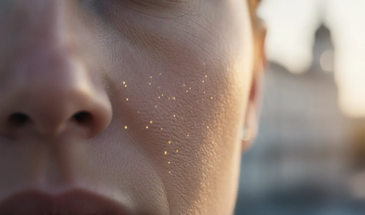 Nahaufnahme einer Hautpartie nach Microneedling in Wien für einen verbesserten Kollagenaufbau.