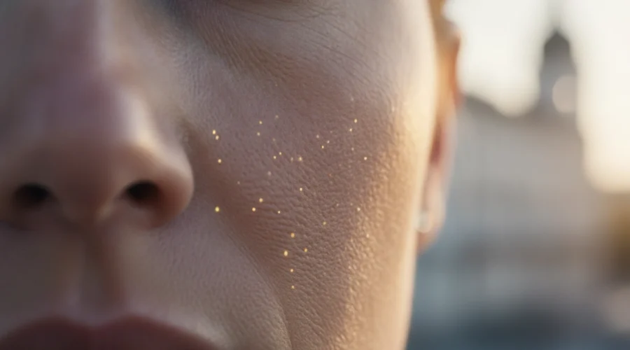 Nahaufnahme einer Hautpartie nach Microneedling in Wien für einen verbesserten Kollagenaufbau.