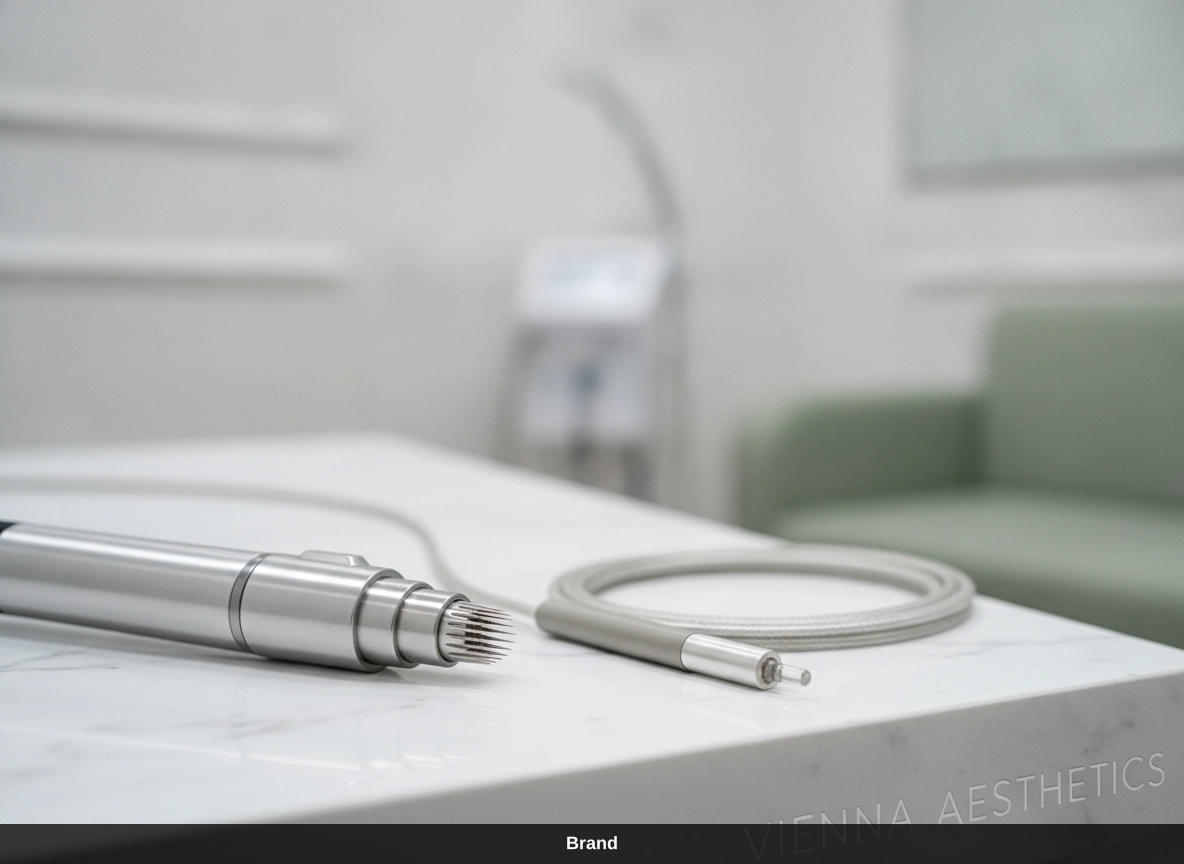 Microneedling-Pen für professionelle Hauterneuerung bei einer Schönheitsbehandlung in Wien.