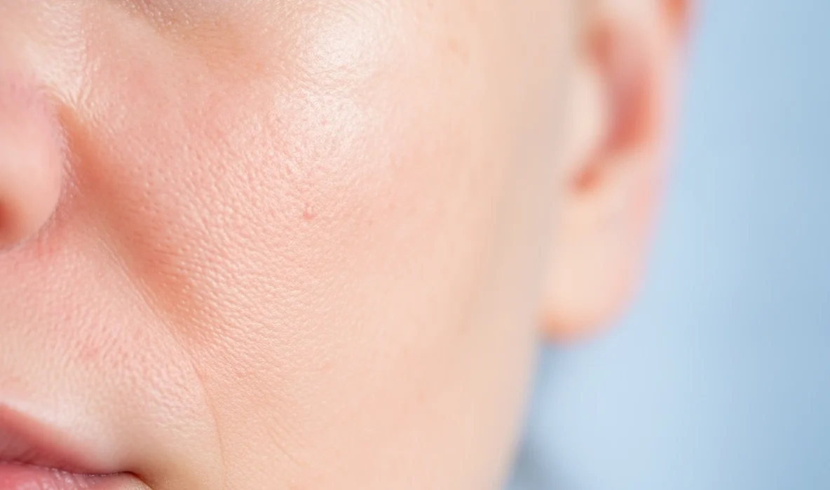 Nahaufnahme einer Hautpartie nach Mikroverletzungen durch Microneedling zur Hautregeneration.
