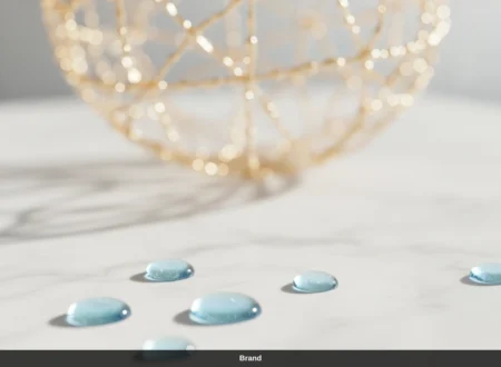 Blaue Tropfen auf Marmor für Microneedling Nachsorge Tipps und Poren verfeinern Effekte.