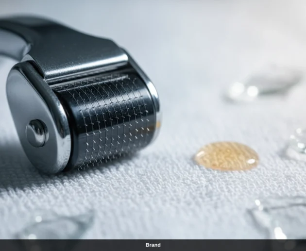 Nahaufnahme eines Dermarollers mit feinen Nadeln zur Vermeidung von Microneedling Risiken.