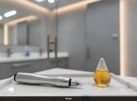 Silberner Needling Pen und Microneedling Serum Wirkung für medizinische Kosmetik in Wien.