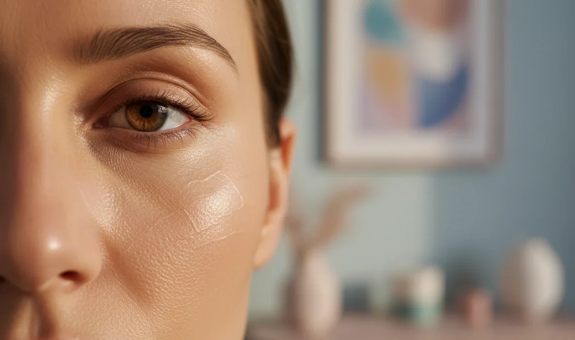 Nahaufnahme einer gepflegten Frauenhaut nach einer Microneedling Behandlung in Wien für strahlenden Teint